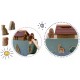 Jucarie educativa Arca lui Noe din lemn cu animalute 17.5 x 13.5 x 20 cm Nukido NK-862