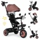Tricicleta 3 in 1 pentru copii scaun rotativ 360 roti din spuma EVA Ecotoys WQL-066-51 - Bej - Resigilat