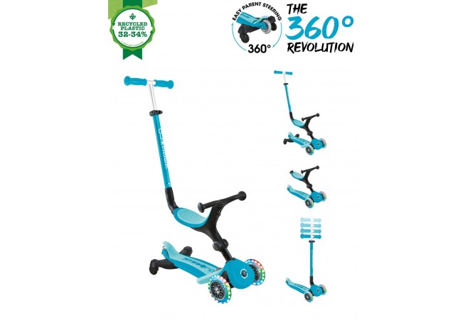 Trotineta Globber Go-Up 3 in 1 Active Eco rotire 360 blue