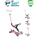 Trotineta Globber Go-Up 3 in 1 Active Eco rotire 360 roz pal
