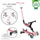 Trotineta Globber Go-Up 3 in 1 Active Eco rotire 360 roz pal