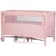 Patut pliabil Chipolino Relax pink marshmallow linen cu laterala culisanta