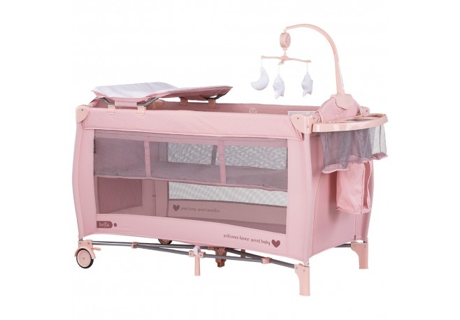 Patut pliabil Chipolino Bella pink marshmallow