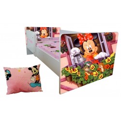 Pat tineret Minnie 2-9 ani ,saltea si pernuta cadou