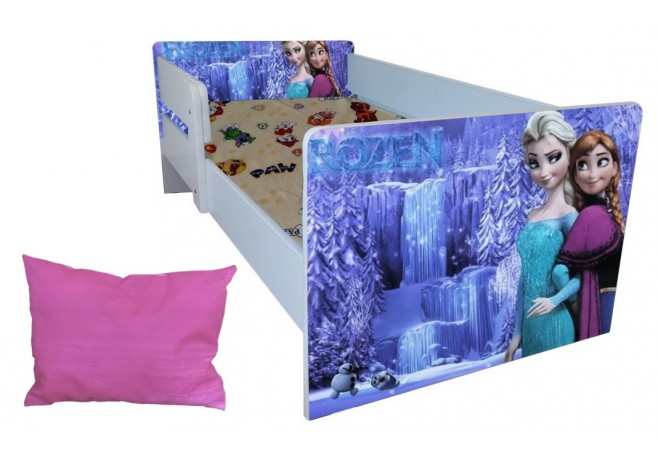 Pat tineret Anna si Elsa 2-9 ani ,saltea si pernuta cadou