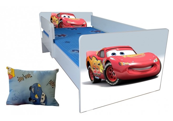 Pat tineret Cars 2-9 ani ,saltea si pernuta cadou