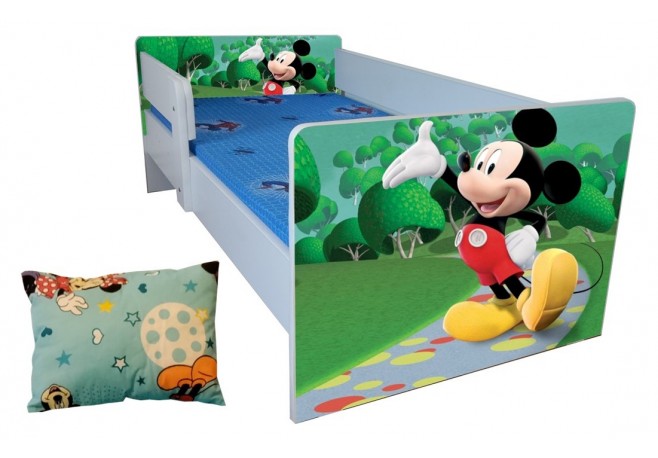 Pat tineret Mickey 2-9 ani ,saltea si pernuta cadou