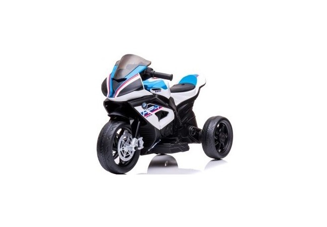 Motocicleta electrica pentru copii BMW HP4 84x55x42 cm varsta 2-5 ani roti si scaun din plastic putere 60W - Alb