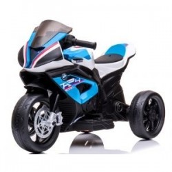 Motocicleta electrica pentru copii BMW HP4 84x55x42 cm varsta 2-5 ani roti si scaun din plastic putere 60W - Albastru