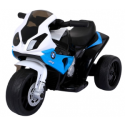 Motocicleta electrica pentru copii BMW S1000RR 69x44x36.5 cm varsta 1.5-4 ani roti si scaun din plastic putere 25W - Albastru