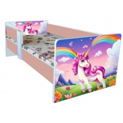 Pat tineret Unicorn alb -roz ,saltea cadou