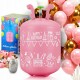 Cilindru cu heliu 0.20 m3 cu 30 de baloane si 40m panglica Ricokids 799001 - Roz
