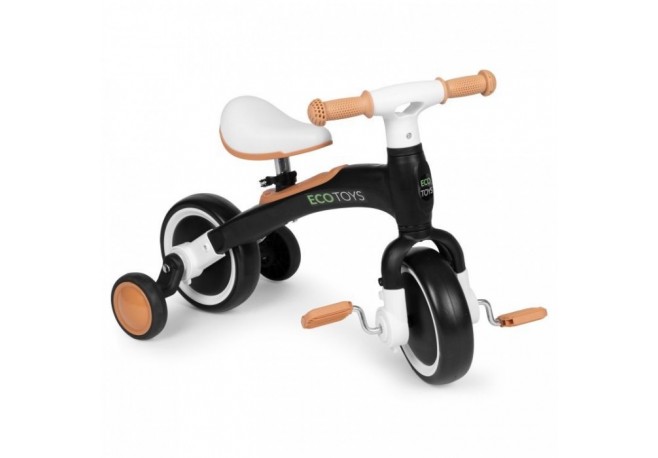 Bicicleta cu pedale 3 in 1 si roti ajutatoare Ecotoys LC-V1359 - Negru