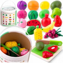 Set de legume din lemn cu velcro 18 elemente Ricokids RK-872