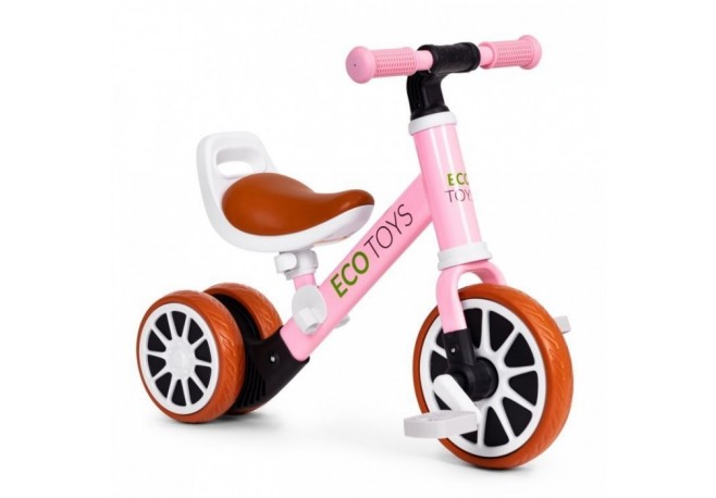 Bicicleta 2 in 1 cu pedale detasabile Ecotoys LC-V1307N - Roz
