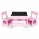 Set de masa cu doua scaune pentru copii Ecotoys ZKC-1B - Roz