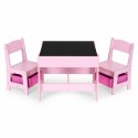 Set de masa cu doua scaune pentru copii Ecotoys ZKC-1B - Roz