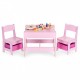 Set de masa cu doua scaune pentru copii Ecotoys ZKC-1B - Roz