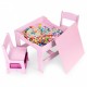 Set de masa cu doua scaune pentru copii Ecotoys ZKC-1B - Roz
