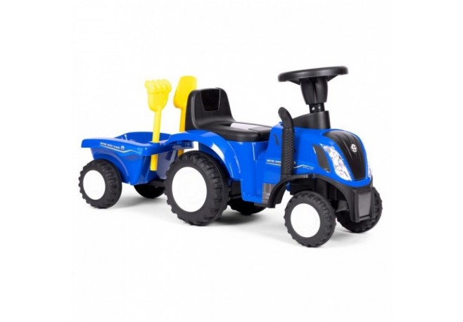 Tractor de impins New Holland cu remorca pentru copii 658T - Albastru