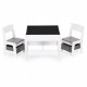 Set de masa cu doua scaune pentru copii Ecotoys ZKC-1A - Alb-Gri