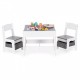 Set de masa cu doua scaune pentru copii Ecotoys ZKC-1A - Alb-Gri