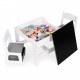 Set de masa cu doua scaune pentru copii Ecotoys ZKC-1A - Alb-Gri