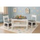 Set de masa cu doua scaune pentru copii Ecotoys ZKC-1A - Alb-Gri