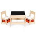 Set de masa cu doua scaune pentru copii Ecotoys ZKC-1C - Natur