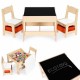 Set de masa cu doua scaune pentru copii Ecotoys ZKC-1C - Natur