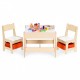 Set de masa cu doua scaune pentru copii Ecotoys ZKC-1C - Natur