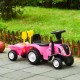 Tractor de impins New Holland cu remorca pentru copii 658T - Roz