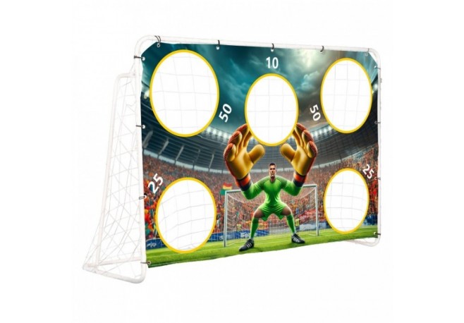 Poarta de fotbal 180 x 122 cm cu covoras de antrenament Ecotoys DS58010+M