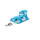 Sanie Bezzy albastra cu scaun ergonomic pentru copii sina alunecare din otel87x45x26cm