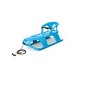 Sanie Bezzy albastra cu scaun ergonomic pentru copii sina alunecare din otel87x45x26cm