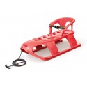 Sanie Bezzy rosie cu scaun ergonomic pentru copii sina alunecare din otel87x45x26cm