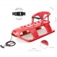 Sanie Bezzy rosie cu scaun ergonomic pentru copii sina alunecare din otel87x45x26cm