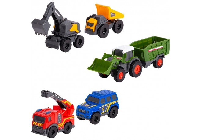 Set Dickie Toys Micro City Team 9 cm cu 5 vehicule