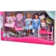 Set Simba Steffi Love Family Happy Pijamas Party 29 cm cu 4 papusi 1 caine si accesorii