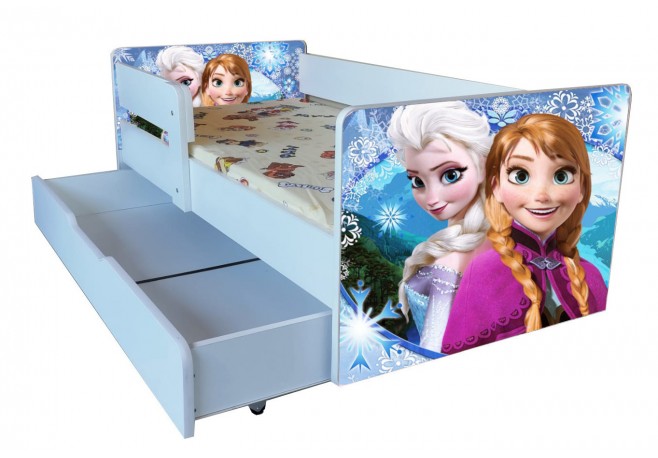 Pat copii  junior 2-9 ani Frozen ,saltea si husa de protectie cadou