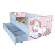 Pat copii  junior 2-9 ani Unicorn ,saltea si husa de protectie cadou