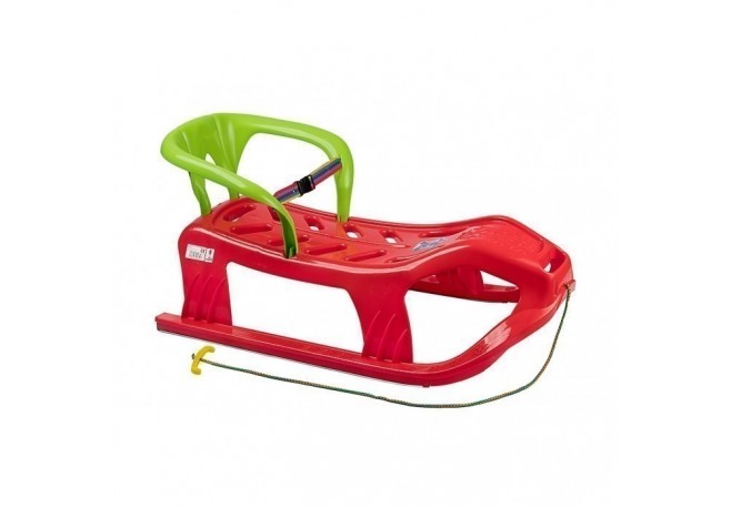 Sanie copii Marmat Snow Star Z cu spatar - Rosu - Resigilat