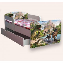 Pat copii Dino,saltea cadou ,sertar