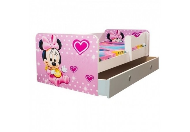 Pat bebe -Minnie cu saltea ,sertar