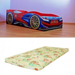Pat masina Spiderman -saltea inclusa
