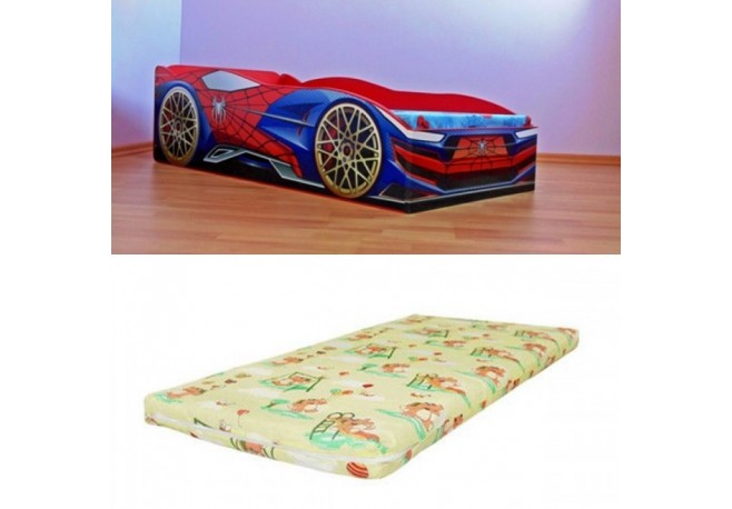 Pat masina Spiderman -saltea inclusa