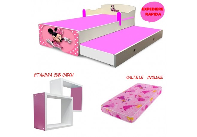 Pat copii dublu Minnie-saltele incluse