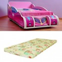 Pat masina Minnie Mouse Pink cu saltea cadou