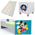 Pat baieti cu saltea si noptiera Mickey