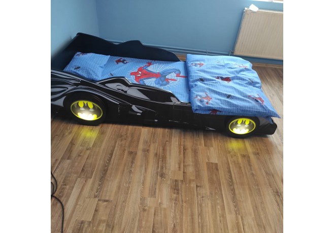 Pat masina Batmobil cu lumini ,saltea inclusa